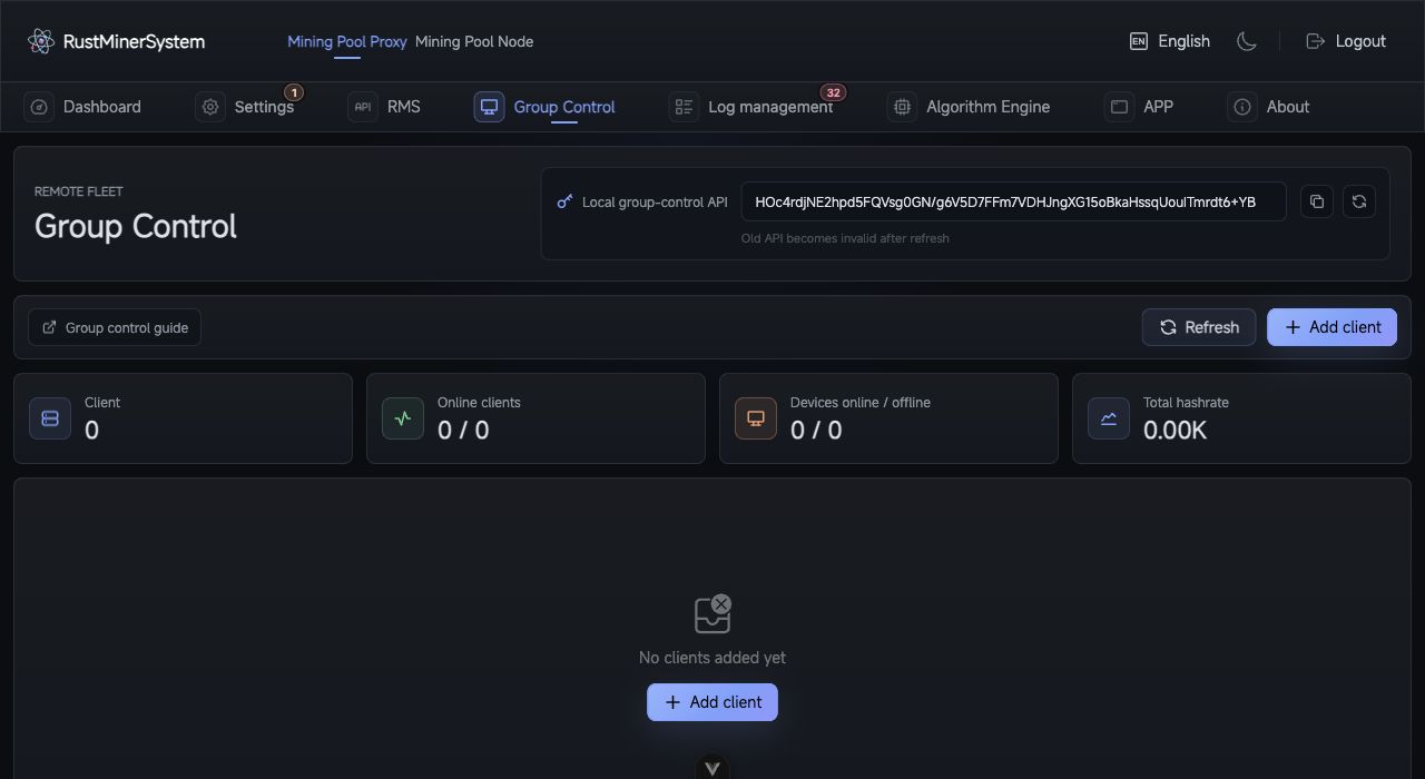 TCMinerProxy remote fleet workspace